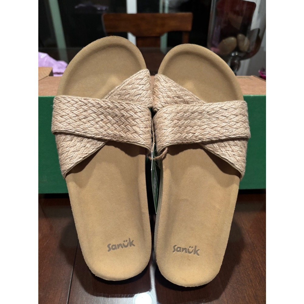 Women's Sanuk Cruzy Jute Sandals Natural Beige, various sizes available - Picture 4 of 8